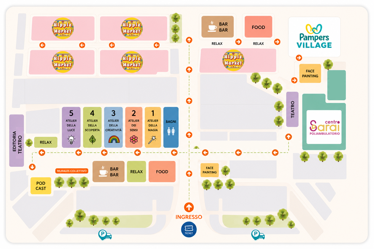 Mappa del Forte! Trionfale con tutti i punti del festival